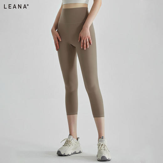 LEANA新款无尺码云感瑜伽裤七分裤无尴尬线高腰提臀运动紧身裤女生外穿NP7015 商品图4