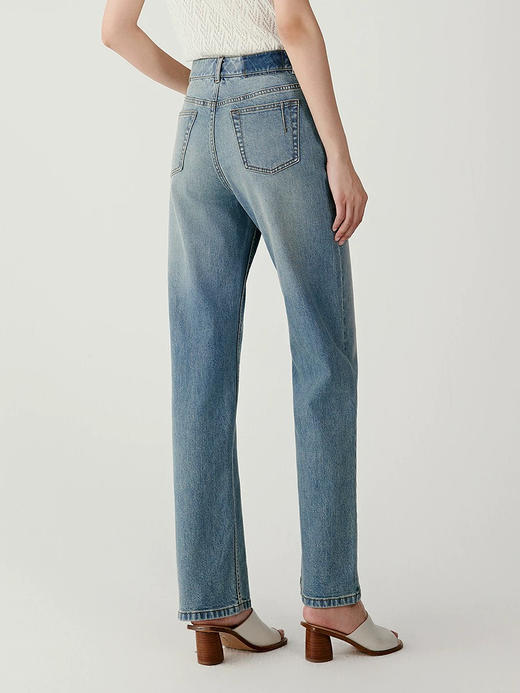 716-2 独家圆正 小禾 夏款 环保水洗 做旧 磨白 锥形小直筒牛仔裤 好穿到泪流满面😭 商品图1