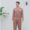 男印花开襟长袖睡衣套装PE21301 商品缩略图0