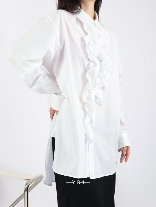 Y's | 纯棉毛边荷叶边衬衫 商品图0
