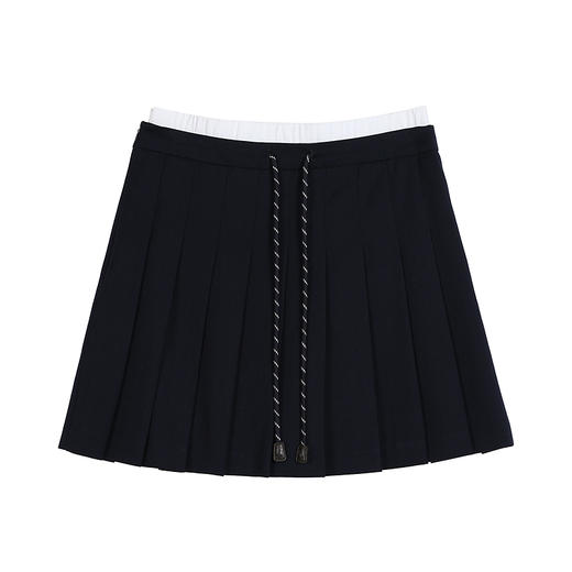 NEELLY纳俪商场同款秋新款设计感拼接百褶裙女休闲百搭趣味A字裙N25072E01043 商品图3