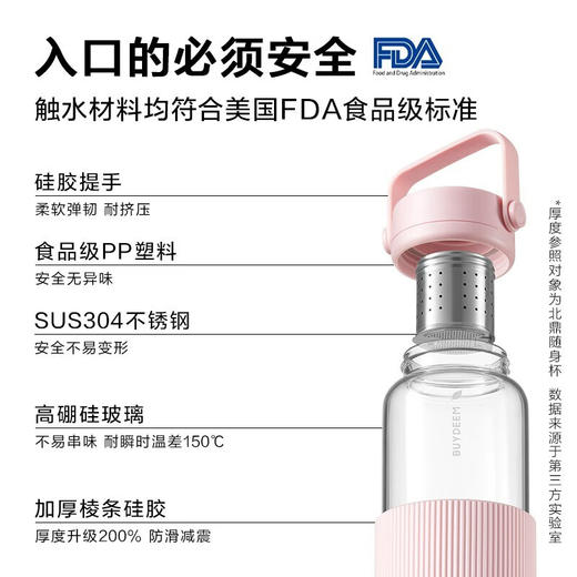 【专柜-北鼎】北鼎DG45/A1 泡茶随手杯 新硅胶套版 茶水分离水杯女高颜值 商品图11