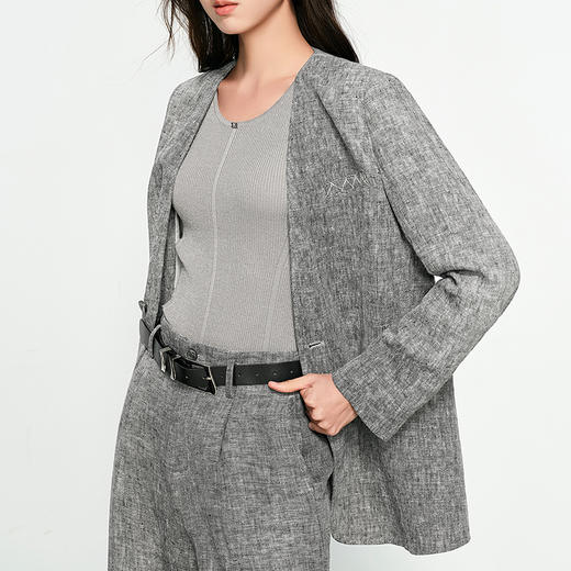 NEELLY纳俪商场同款春新款通勤休闲西装外套女韩版设计感舒适外套N25074C04552 商品图2