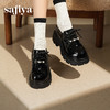 预售|Safiya/索菲娅2025珍珠系带英伦风轻便增高漆皮百搭粗跟小皮SFD3112171 商品缩略图9