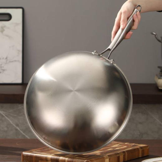 严选 | 易铂五层钢大炒锅 34cm/个 物理不粘技术 0涂层健康安心 商品图3