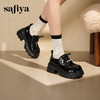 预售|Safiya/索菲娅2025珍珠系带英伦风轻便增高漆皮百搭粗跟小皮SFD3112171 商品缩略图7