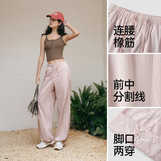 森马休闲裤女一裤两穿松弛感阔腿裤2025新款夏凉感防晒垂坠感长裤 商品图3