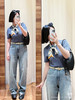 716-2 独家圆正 小禾 夏款 环保水洗 做旧 磨白 锥形小直筒牛仔裤 好穿到泪流满面😭 商品缩略图4