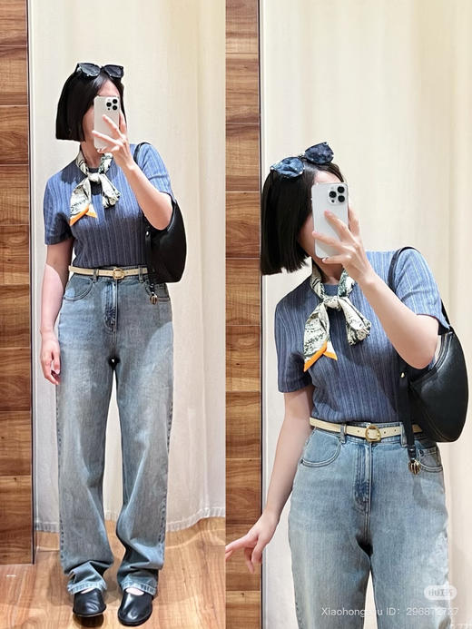 716-2 独家圆正 小禾 夏款 环保水洗 做旧 磨白 锥形小直筒牛仔裤 好穿到泪流满面😭 商品图4