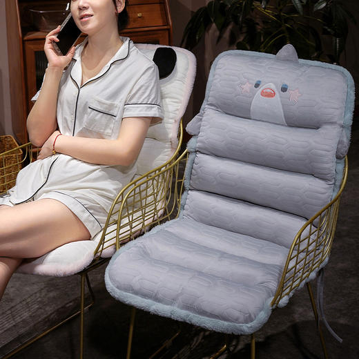 自然醒哈基米萌物乳胶连体坐垫办公室久坐护腰靠垫背部绑带舒适防滑屁垫QYL 商品图11