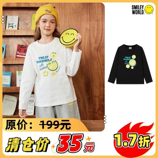 SMILEY WORLD童装圆领长袖套头上衣休闲宽松t恤S23315T002 商品图0