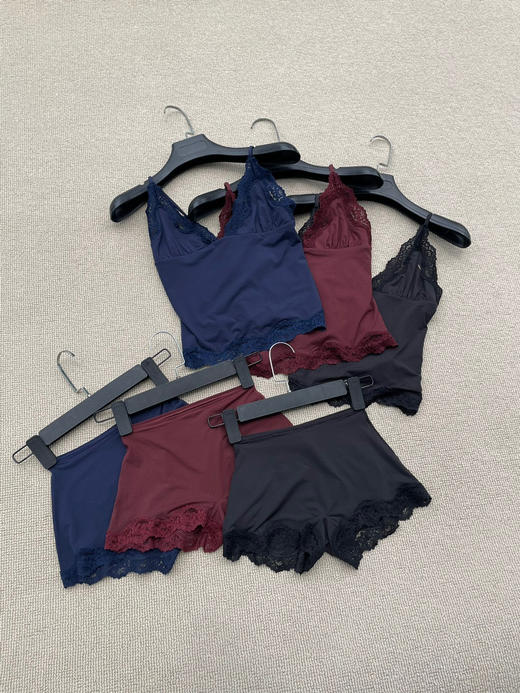 716-3 排他性独家圆正 skms 569 蕾丝吊带/短裤 家居休闲 套装 商品图0