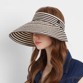 【马泷生活专属】江疏影同款可卷折条纹大帽KM-6046