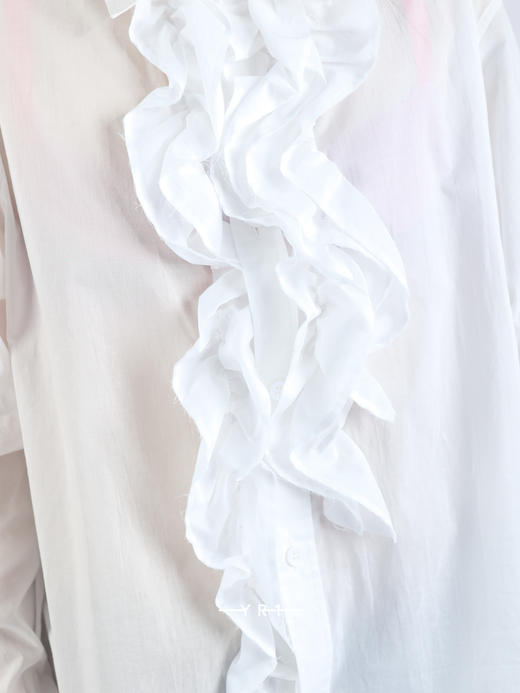 Y's | 纯棉毛边荷叶边衬衫 商品图2