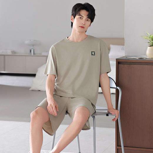 莫代尔睡衣男士短袖短裤凉爽套装夏季薄款运动休闲风青年家居服  JL-HYM4835/HYM4836/HYM4837 商品图1