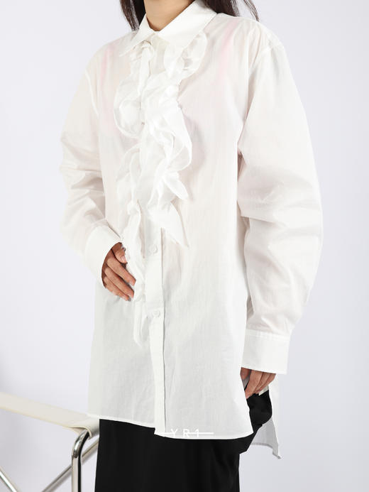 Y's | 纯棉毛边荷叶边衬衫 商品图4