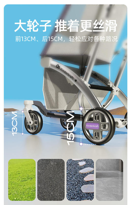 KP2儿童推车 黑色鎏金/酷酷灰/KK-89245/KK-89191 商品图5