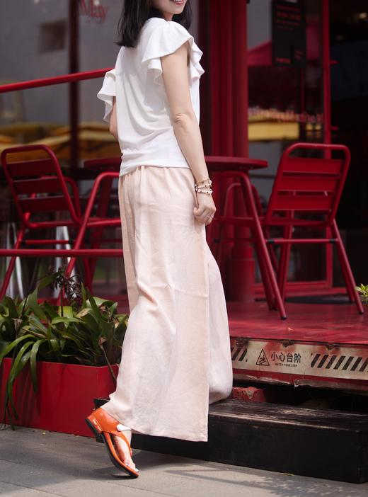 TYNVIE 平纹针织露肩荷叶边袖上衣 - 白色 商品图11