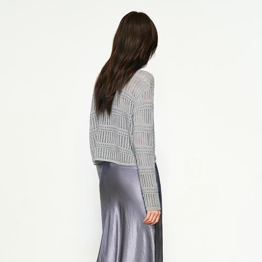 NEELLY纳俪商场同款春季新款设计感随性镂空针织衫女休闲上衣N25074A04551 商品图1