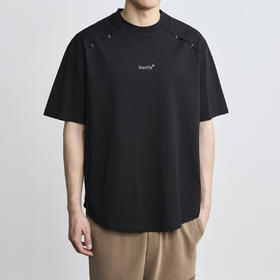 墨麦客男装2024年夏季新款圆领字母刺绣短袖T恤男士休闲上衣71165