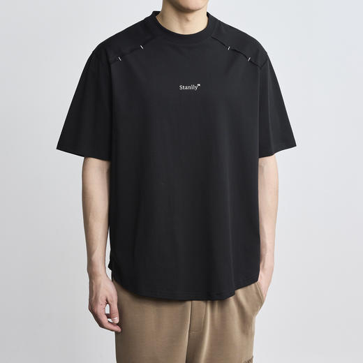 墨麦客男装2024年夏季新款圆领字母刺绣短袖T恤男士休闲上衣71165 商品图0