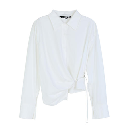 NEELLY纳俪商场同款春季新款时尚个性百搭款上衣女宽松显瘦衬衫N25074B04570 商品图3