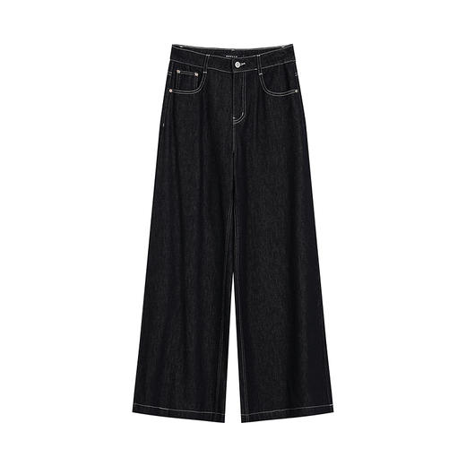 NEELLY纳俪商场同款秋季新款通勤百搭牛仔裤女撞色明线休闲直筒裤N25072H01046 商品图3