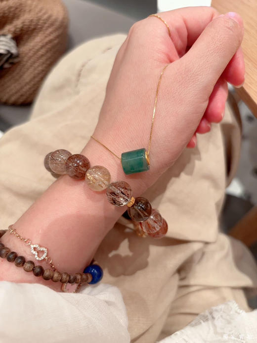 非洲纯翠飘花路路通足金吊坠招财翡翠 商品图9