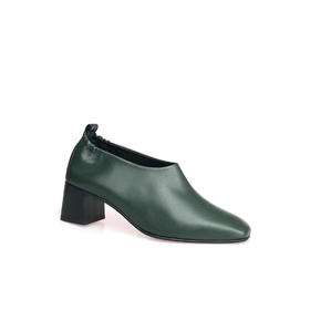 豪麟名鞋进口迪嘉女鞋深口鞋羊皮革2218绿色