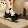 预售|Safiya/索菲娅2025珍珠系带英伦风轻便增高漆皮百搭粗跟小皮SFD3112171 商品缩略图6