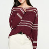NEELLY纳俪商场同款春季新款条纹一字肩针织衫女圆领显白修身毛衣N25074A04558 商品缩略图2