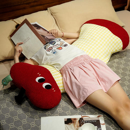 自然醒大眼红苹果云朵长条睡觉抱枕长条夹腿毛绒玩具女生卧室靠枕玩偶娃娃礼物QYL 商品图13
