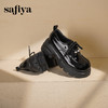 预售|Safiya/索菲娅2025珍珠系带英伦风轻便增高漆皮百搭粗跟小皮SFD3112171 商品缩略图4