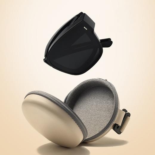 买一送一【近不近视都能戴】可折叠防紫外线墨镜套镜，普通镜片/偏光镜片可选！送原版皮质收纳包！ 商品图2