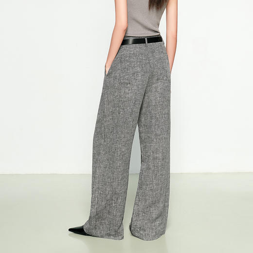 NEELLY纳俪商场同款春季新款简约直筒西装裤女垂坠显瘦阔腿长裤N25074H04553 商品图1