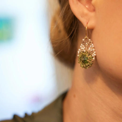 订购8周到｜Lorina Balteanu-SISSI-橄榄石 耳环［法国设计师］ 商品图0