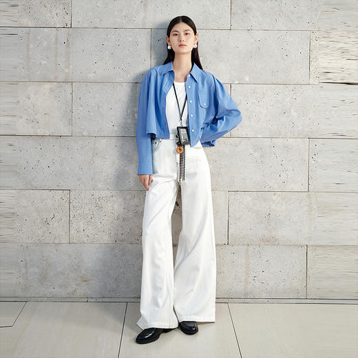 NEELLY纳俪商场同款秋季新款通勤百搭牛仔裤女撞色明线休闲直筒裤N25072H01046 商品图2