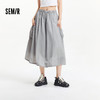 森马半身裙女抽绳防晒凉感宽松潮酷2025夏季新款质感格子长裙盐系 商品缩略图0