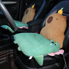 自然醒兔毛绒趣味水豚多功能汽车坐垫腰靠一体四季通用后排长条防滑单片屁垫QYL 商品缩略图12