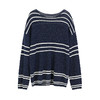 NEELLY纳俪商场同款春季新款条纹一字肩针织衫女圆领显白修身毛衣N25074A04558 商品缩略图3