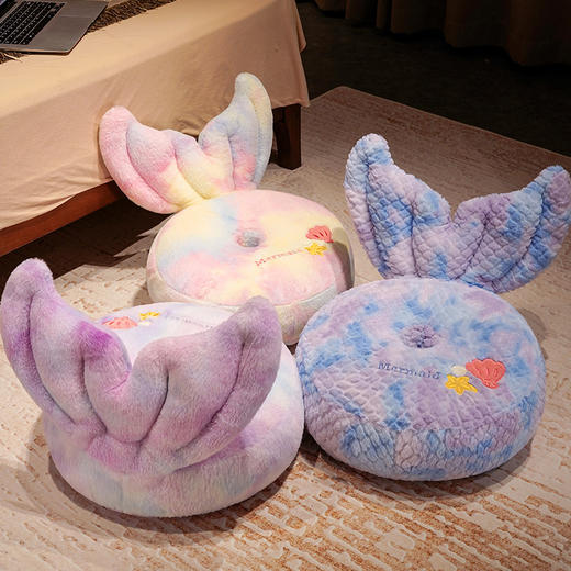 自然醒三维立体PP棉美人鱼圆饼坐垫地上懒人坐墩榻榻米卧室家用阳台飘窗加厚软垫QYL 商品图6