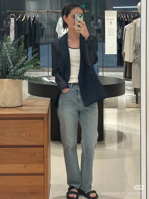 716-2 独家圆正 小禾 夏款 环保水洗 做旧 磨白 锥形小直筒牛仔裤 好穿到泪流满面😭 商品图9