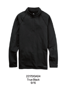 25/26BURTON速干衣M Heavyweight X 1/4 Zip TRUE BLACK