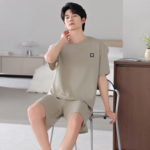 莫代尔睡衣男士短袖短裤凉爽套装夏季薄款运动休闲风青年家居服  JL-HYM4835/HYM4836/HYM4837 商品图2