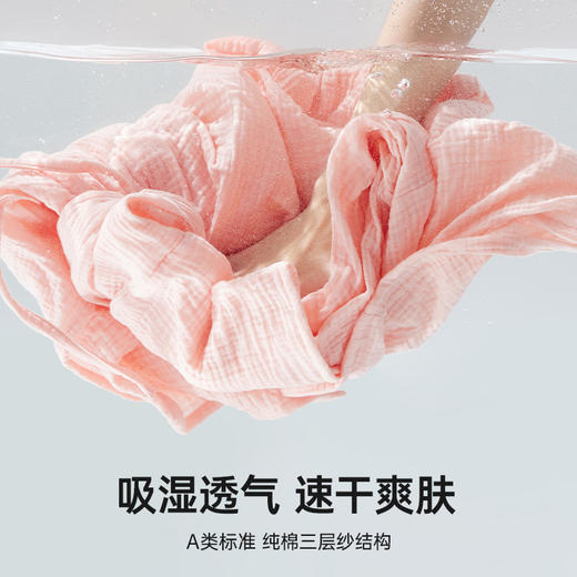 洁丽雅棉纱纱布抑菌浴袍女士家居服休闲衣服女装浴裙家用浴室洗澡 商品图3