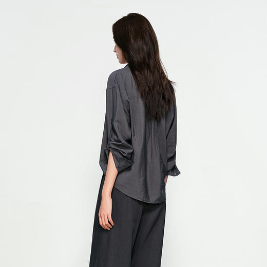 NEELLY纳俪商场同款春季新款时尚设计感垂坠假两件衬衫女宽松上衣N25074B04557 商品图1