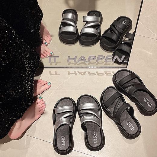 【GZ】无忧购79元3件绝美厚底增高凉拖鞋海边沙滩凉鞋800-D17时装（截单后3-5天发货) 商品图0