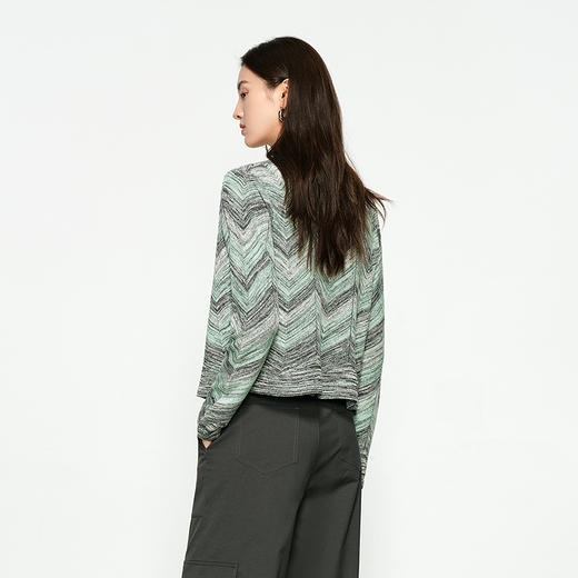 NEELLY纳俪商场同款春季新款显白条纹软糯针织开衫女修身舒适套装N25074A04554 商品图1