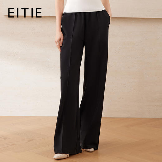 【百搭垂坠感休闲裤】EITIE爱特爱直筒显瘦女阔腿裤夏季新款B2505614 商品图0