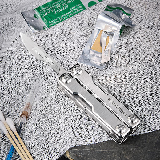 【一把抵一箱 适配24号手术刀片】SWISS+TECH瑞士科技 赤眼蜂九合一多功能救援剪急救剪刀 商品图8